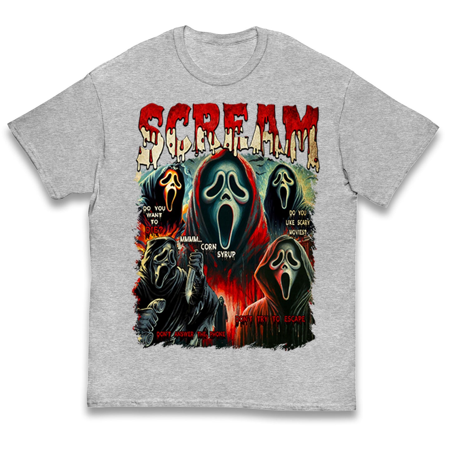 Ghost Face Scream Halloween Bootleg kids T Shirt