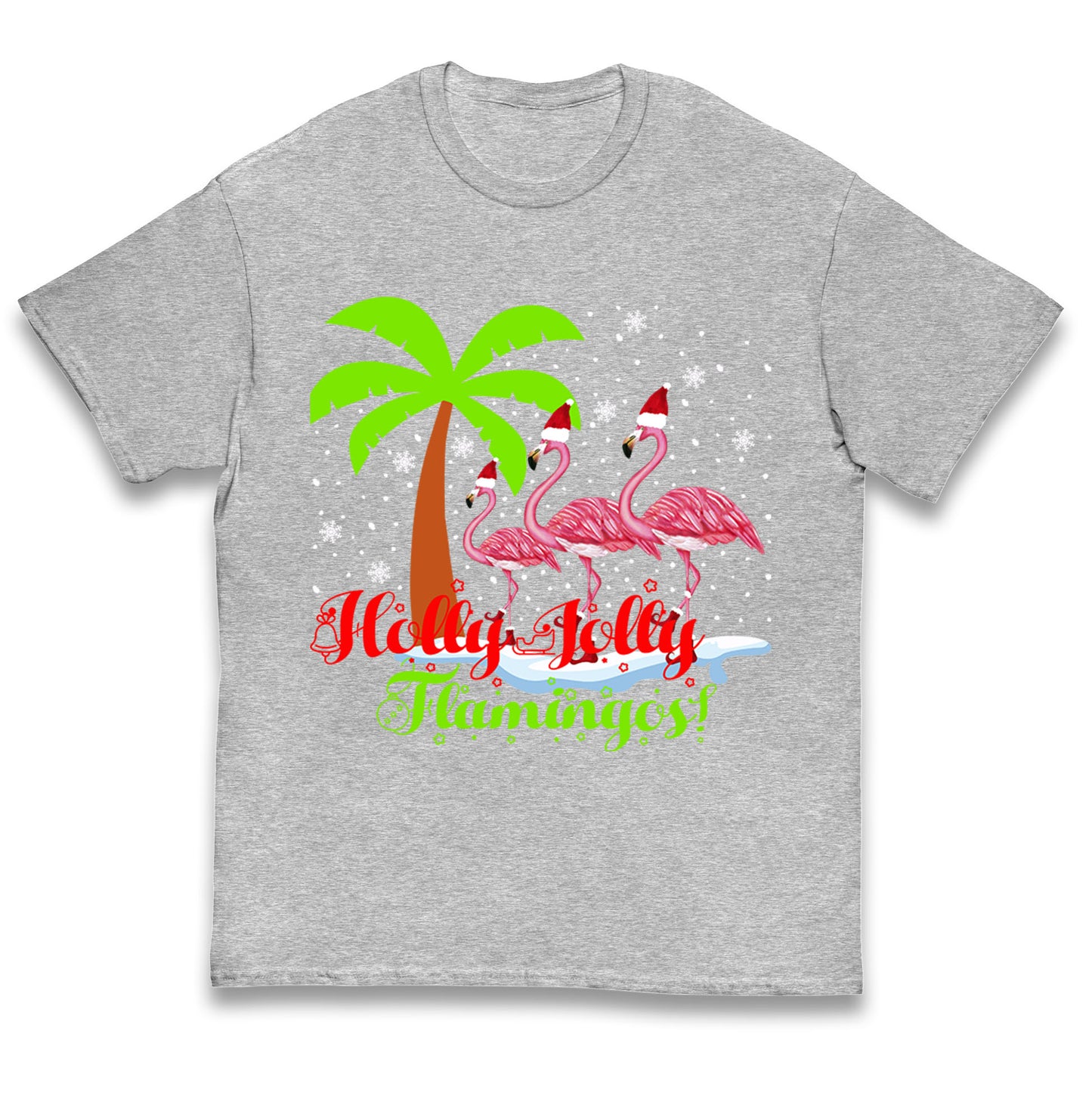 Holly Jolly Flamingos Christmas Kids T Shirt