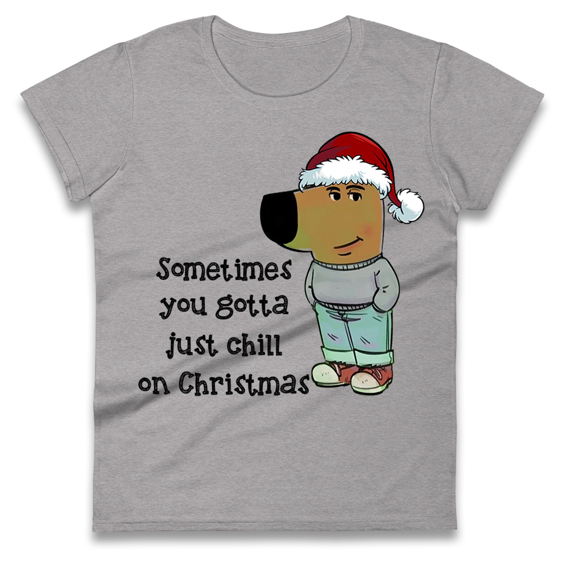 christmas chill guy womens t shirt