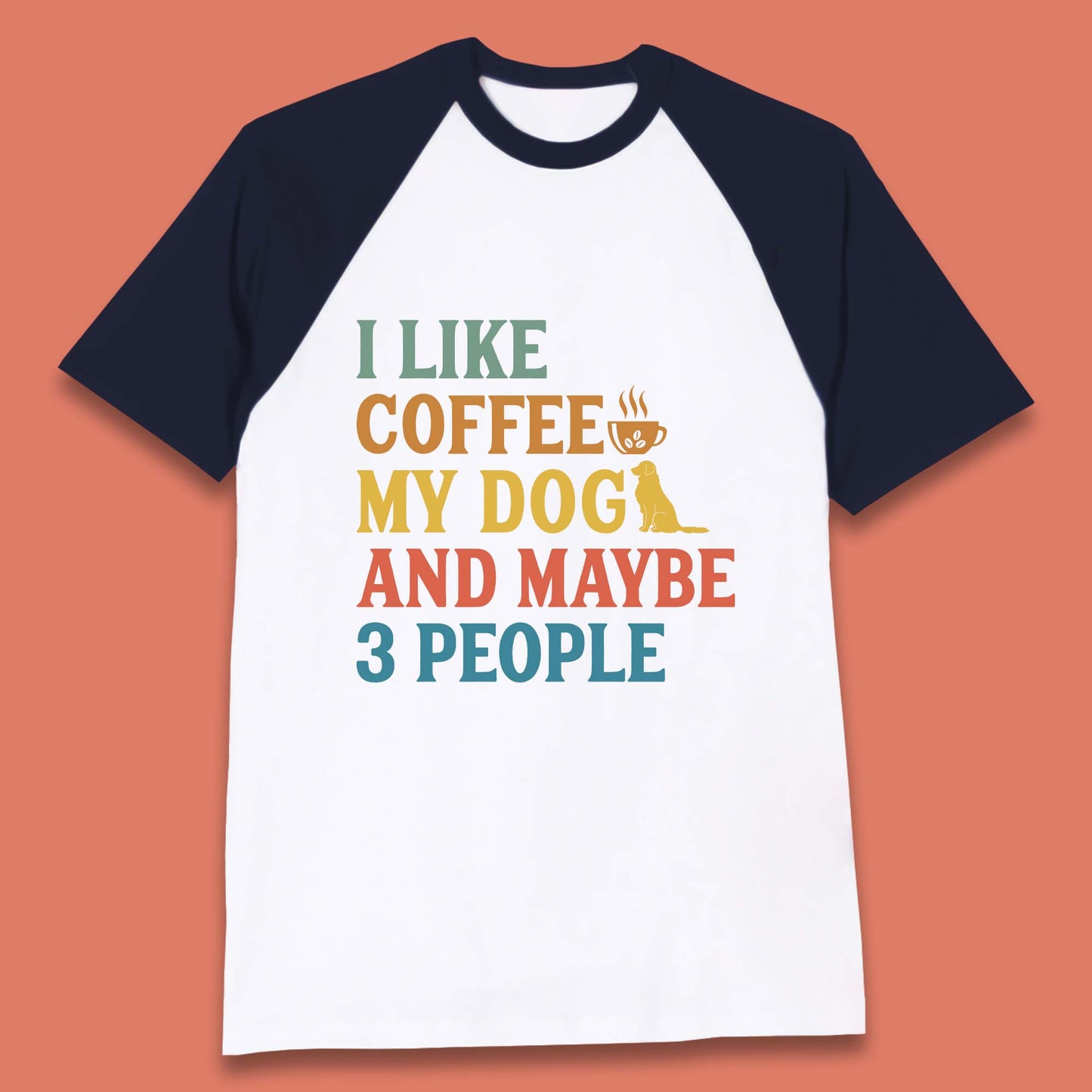 Dog and Coffee Baseball T-Shirt