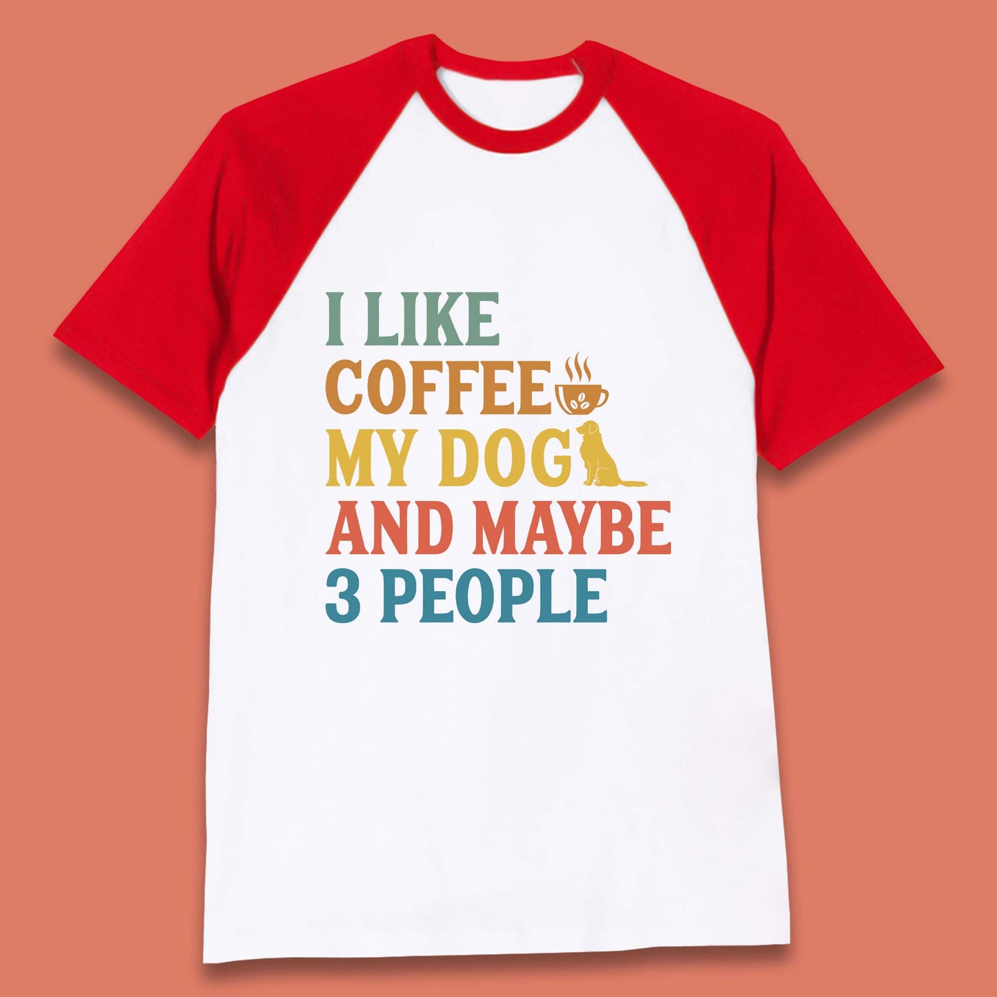 Dog and Coffee Baseball T-Shirt