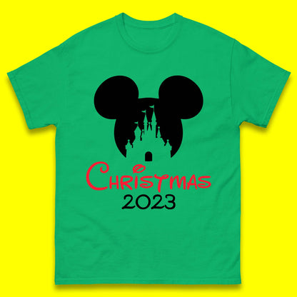 Christmas 2023 Mickey Mouse Minnie Mouse Magic Castle Holiday Xmas Disneyland Trip Mens Tee Top