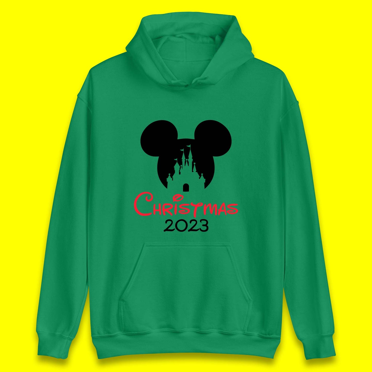 Christmas 2023 Mickey Mouse Minnie Mouse Magic Castle Holiday Xmas Disneyland Trip Unisex Hoodie