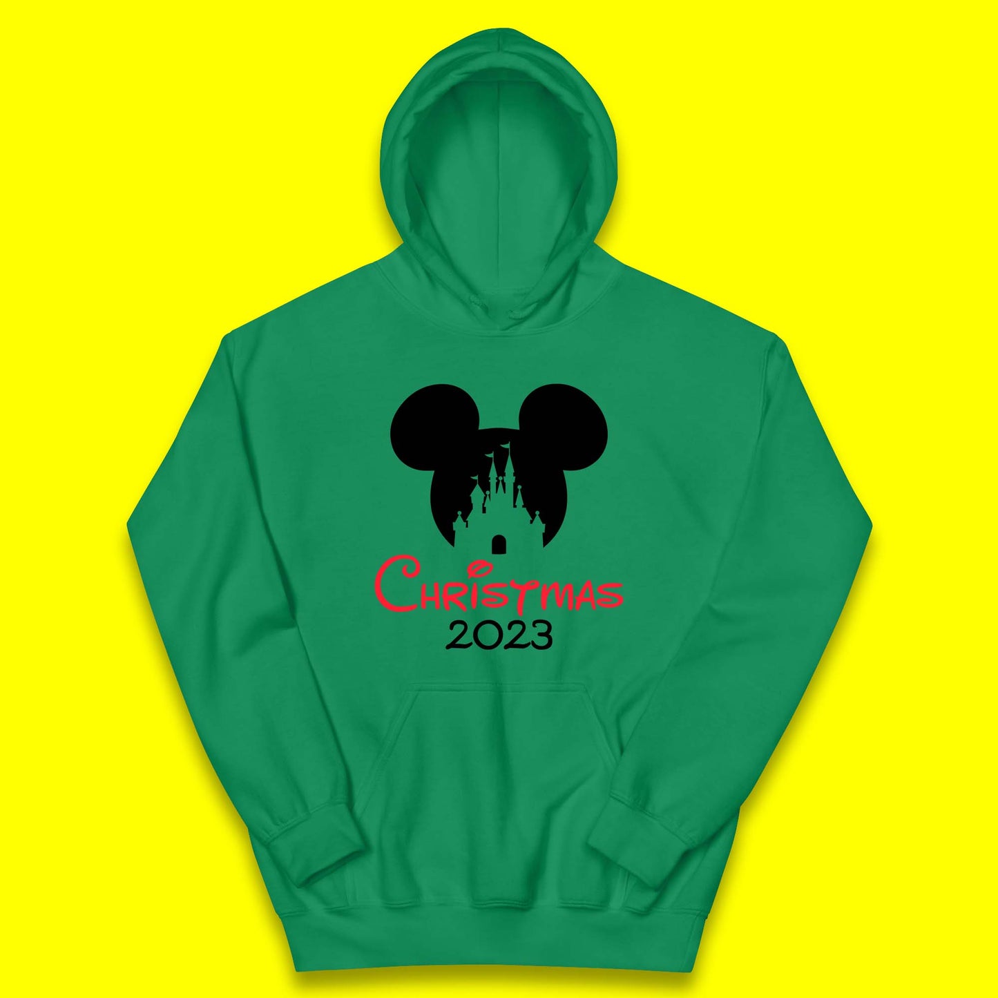 Christmas 2023 Mickey Mouse Minnie Mouse Magic Castle Holiday Xmas Disneyland Trip Kids Hoodie