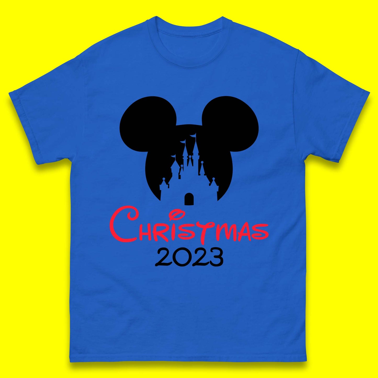 Christmas 2023 Mickey Mouse Minnie Mouse Magic Castle Holiday Xmas Disneyland Trip Mens Tee Top