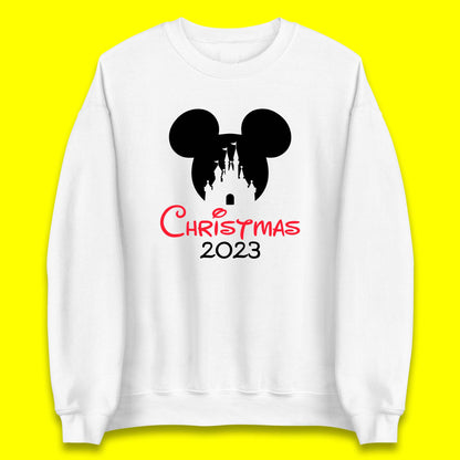 Christmas 2023 Mickey Mouse Minnie Mouse Magic Castle Holiday Xmas Disneyland Trip Unisex Sweatshirt