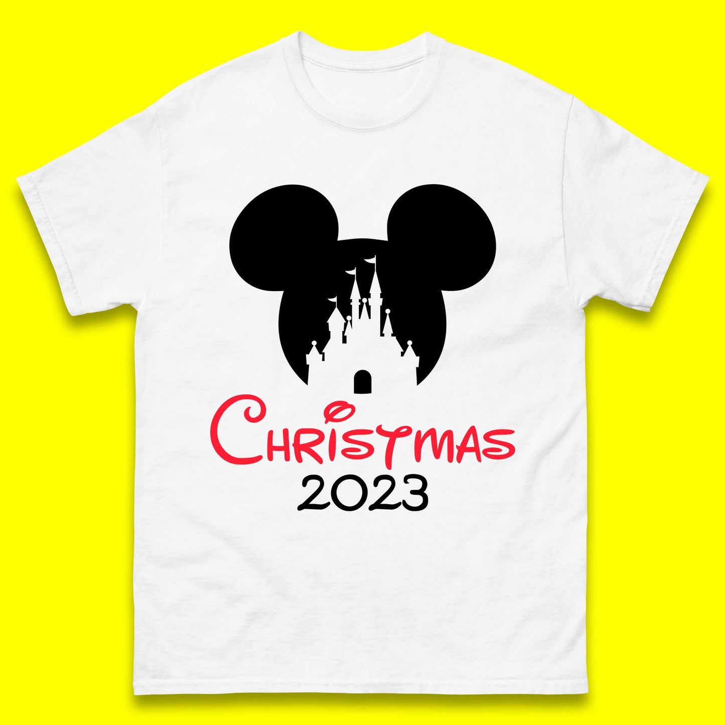 Christmas 2023 Mickey Mouse Minnie Mouse Magic Castle Holiday Xmas Disneyland Trip Mens Tee Top