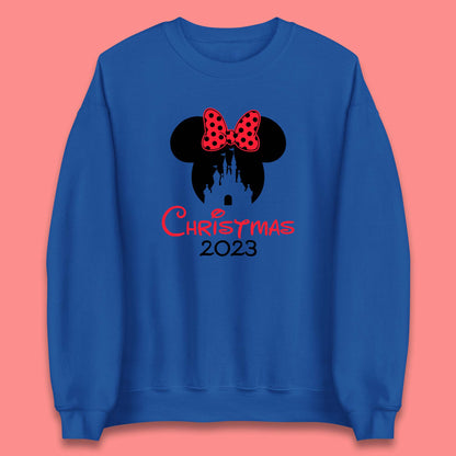 Christmas 2023 Mickey Mouse Minnie Mouse Magic Castle Holiday Xmas Disneyland Trip Unisex Sweatshirt