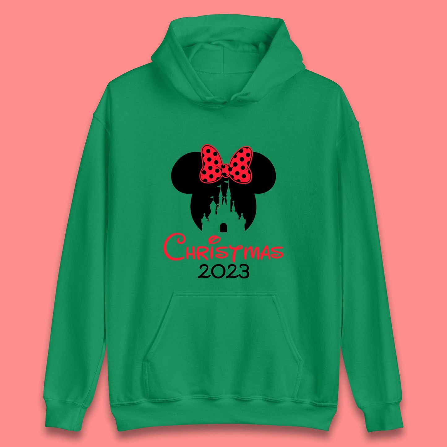 Christmas 2023 Mickey Mouse Minnie Mouse Magic Castle Holiday Xmas Disneyland Trip Unisex Hoodie