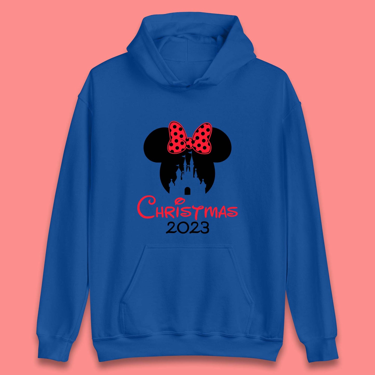 Christmas 2023 Mickey Mouse Minnie Mouse Magic Castle Holiday Xmas Disneyland Trip Unisex Hoodie