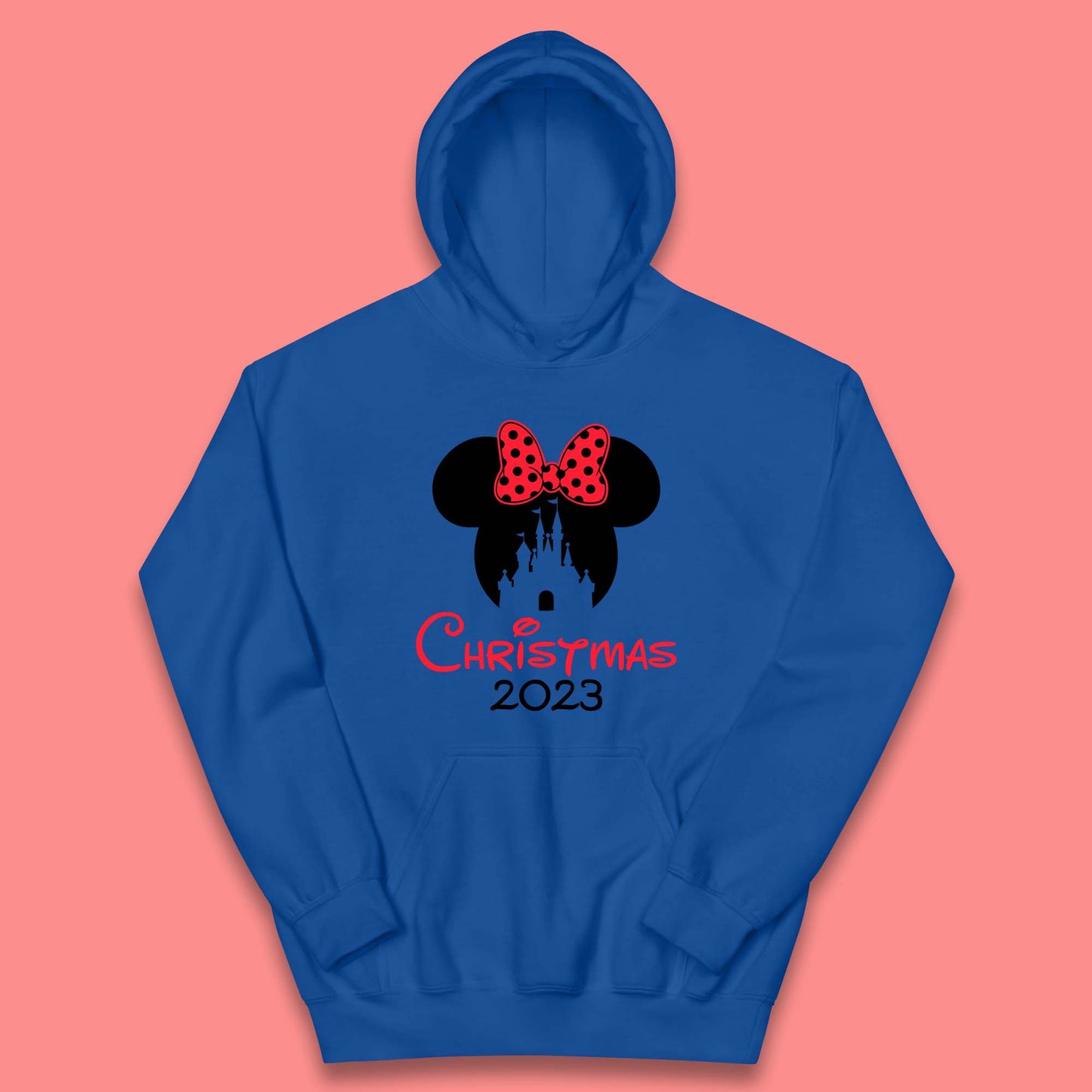 Christmas 2023 Mickey Mouse Minnie Mouse Magic Castle Holiday Xmas Disneyland Trip Kids Hoodie