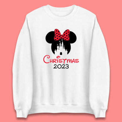 Christmas 2023 Mickey Mouse Minnie Mouse Magic Castle Holiday Xmas Disneyland Trip Unisex Sweatshirt