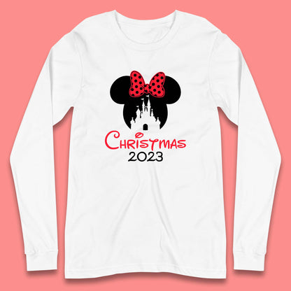 Christmas 2023 Mickey Mouse Minnie Mouse Magic Castle Holiday Xmas Disneyland Trip Long Sleeve T Shirt