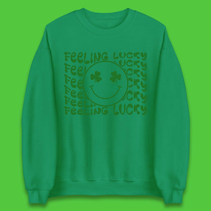 Feeling Lucky Smiley Shamrock Unisex Sweatshirt