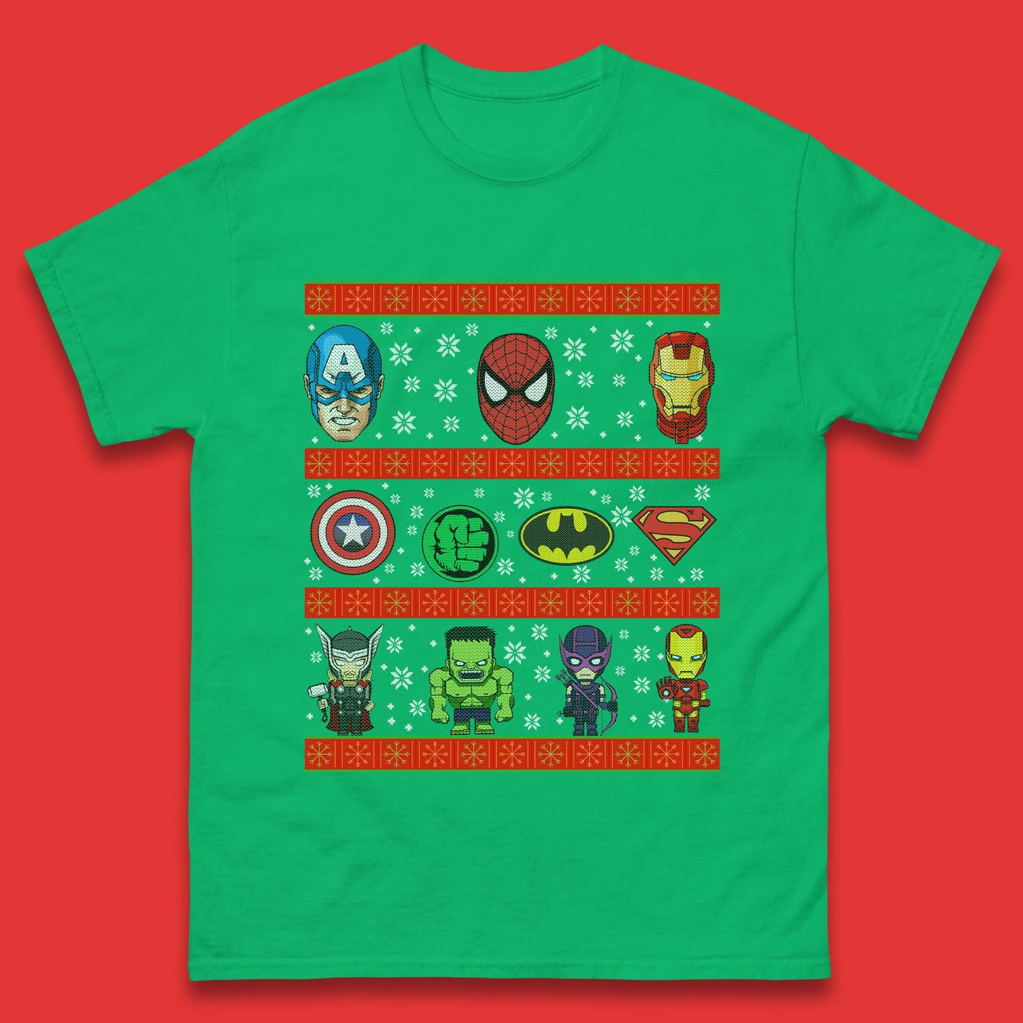 Avengers Superhero Christmas Mens T-Shirt