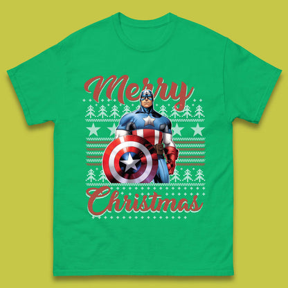 Captain America Christmas Mens T-Shirt