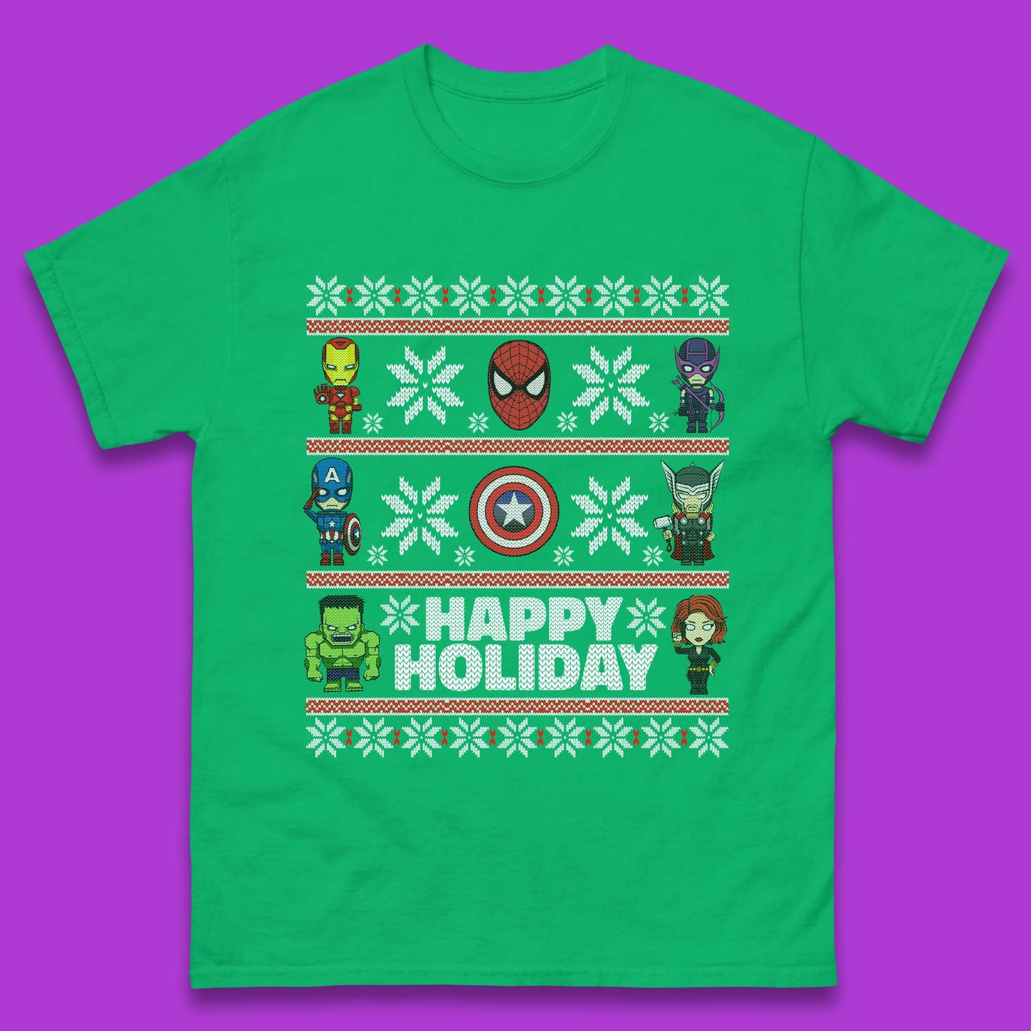 Avengers Superheroes Christmas Mens T-Shirt