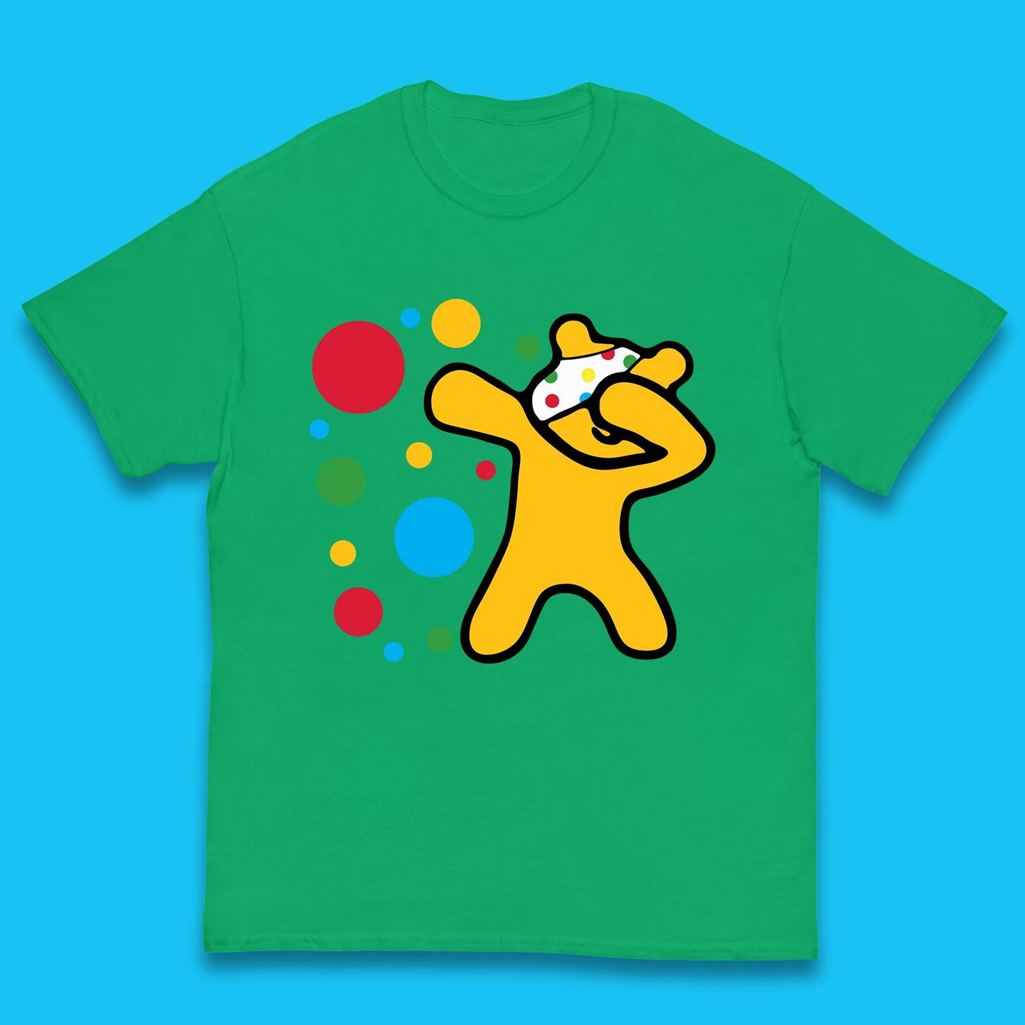 Dabbing Spotty Pudsey Bear Children In Need Dab Dance Spotty Day Donation Kids T Shirt