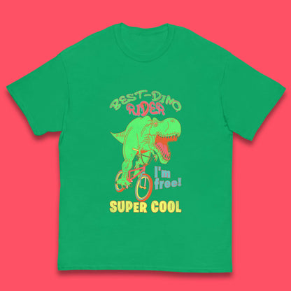 Dinosaur Riding Bicycle Kids T-Shirt