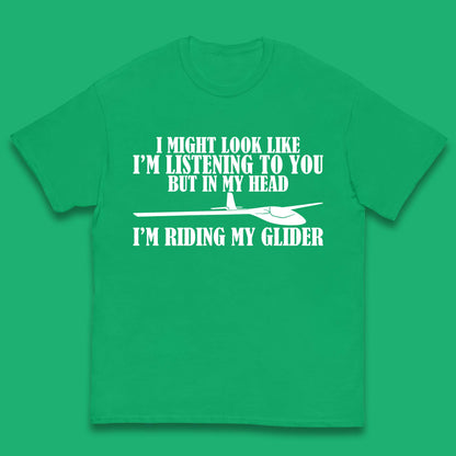 In My Head I'm Riding My Glider Kids T-Shirt