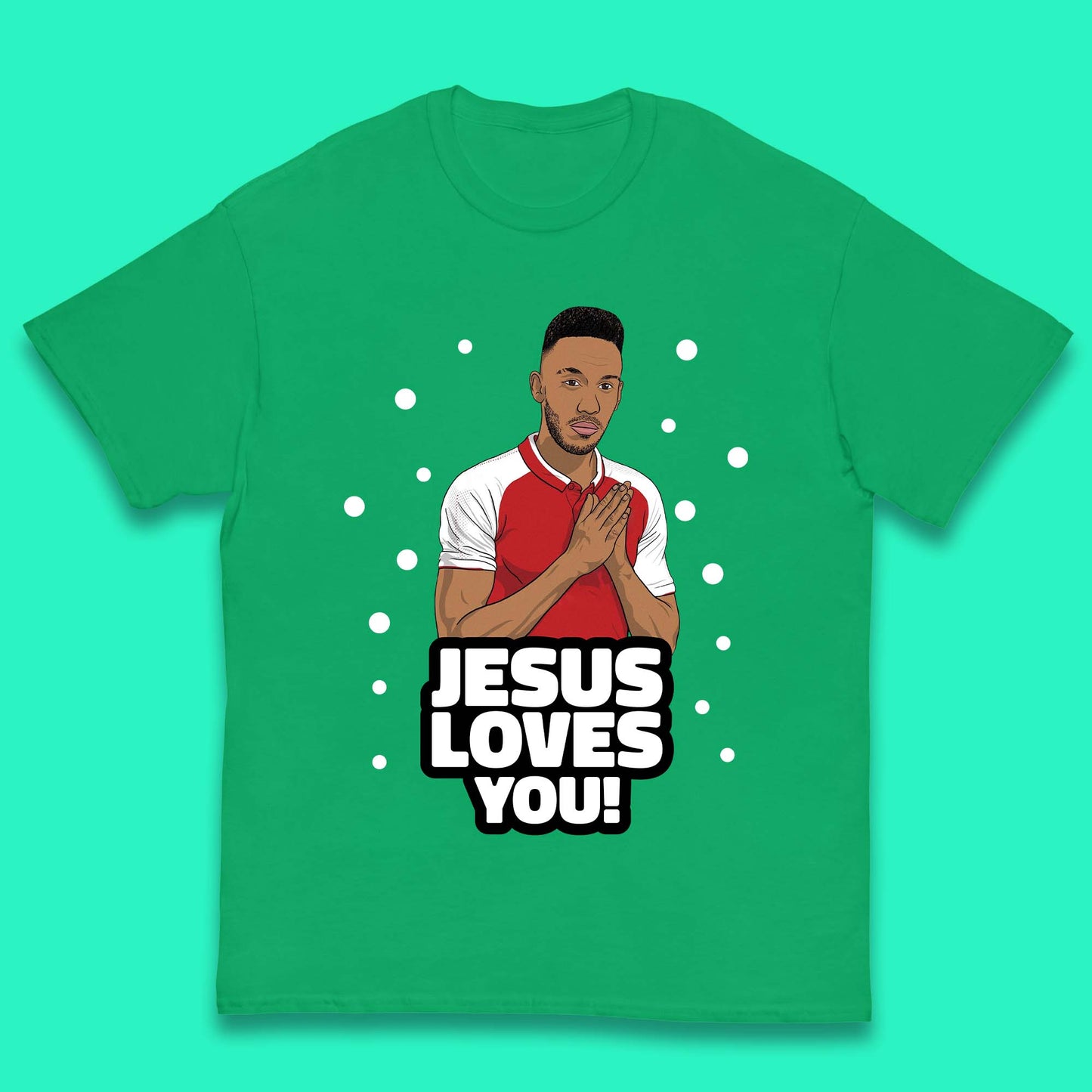 Jesus Loves You Footballer Christmas Kids T-Shirt