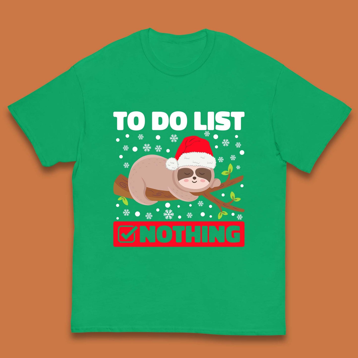 Lazy Sloth To Do List Christmas Kids T-Shirt