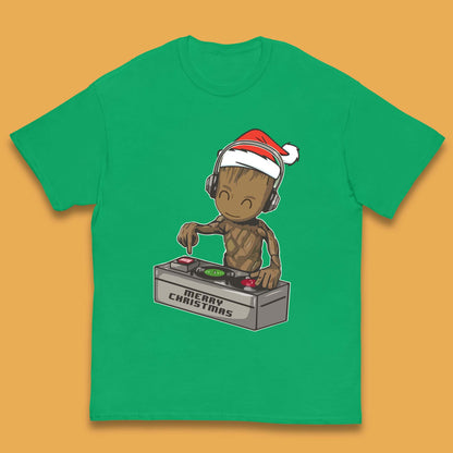 Baby Groot DJ Christmas Kids T-Shirt