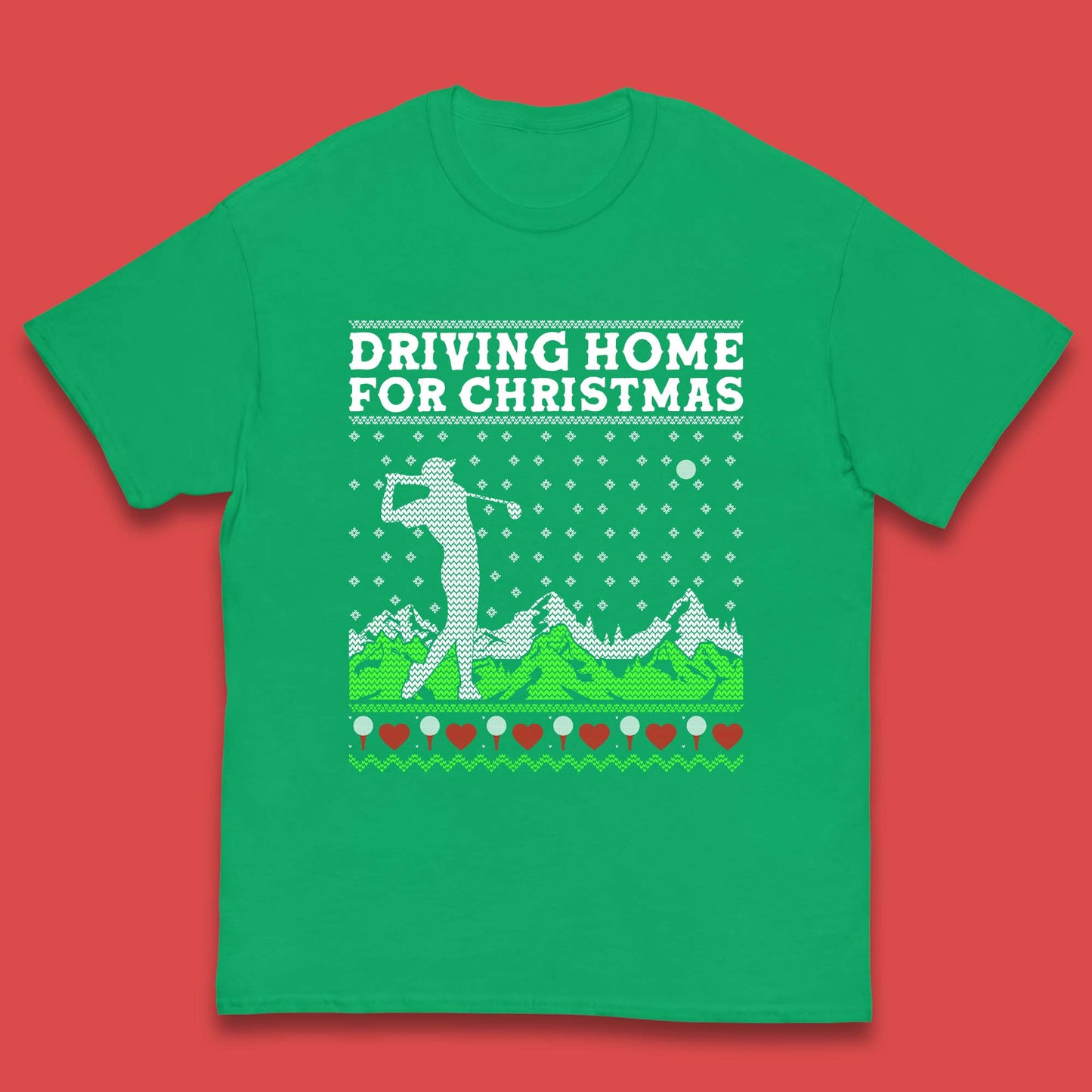 Driving Home For Christmas Golf  Kids T-Shirt