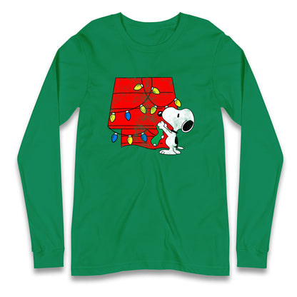 snoopy lighting house christmas long sleeve t shirt