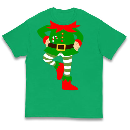 Personalise Christmas Party Wear Elf Kids T Shirt