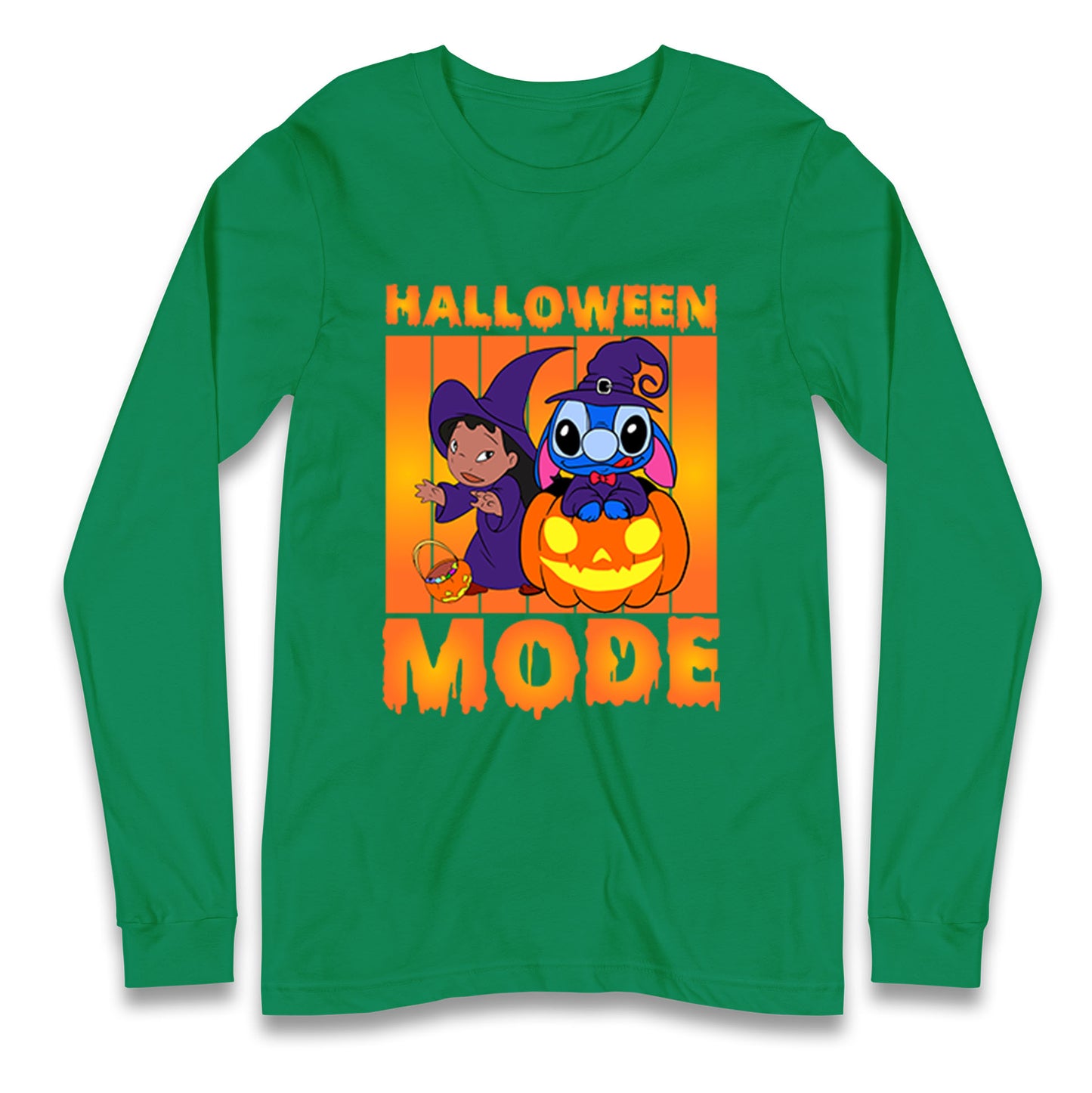 Lilo And Stitch Halloween Mode Long Sleeve T Shirt