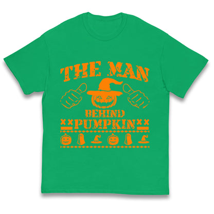 The Man Behind Pumpkin Halloween Kids T Shirt