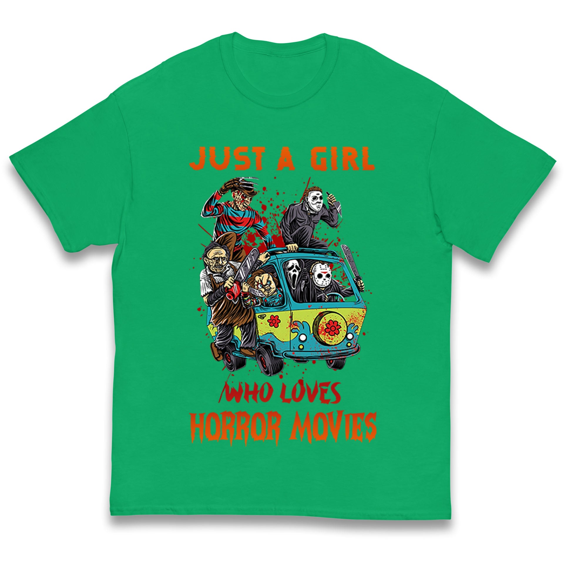 Just A Girl Who Loves Horror Movies Halloween T Shirt
