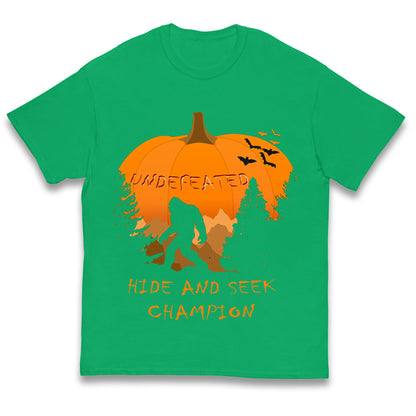 Big Foot Hide And Seek Halloween Kids T Shirt