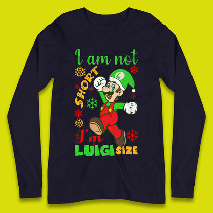 Luigi Size Mario Size Christmas Long Sleeve T-Shirt