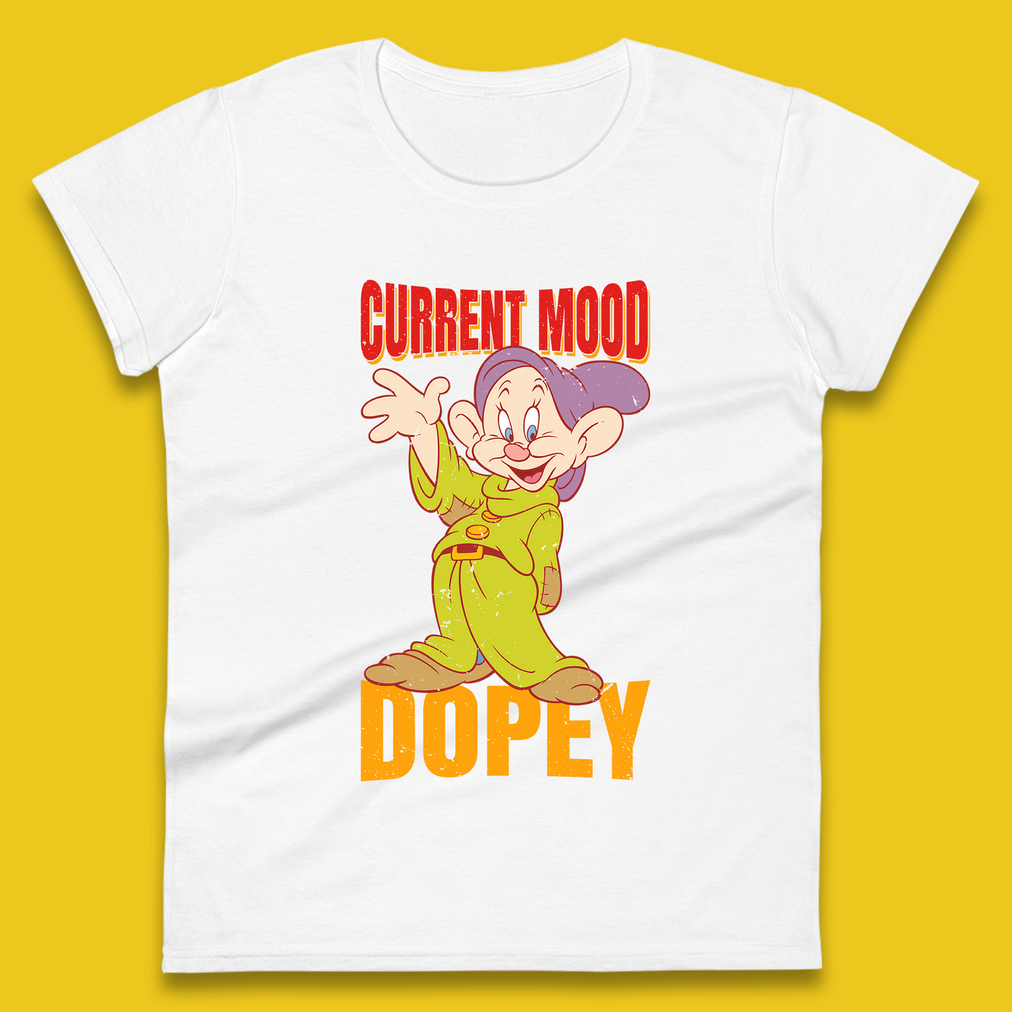 Disney Seven Dwarfs Current Mood Grumpy Bashful Sleepy Doc Dopey Sneezy Happy 7 Dwarfs Matching Disneyland Vacation Womens Tee Top