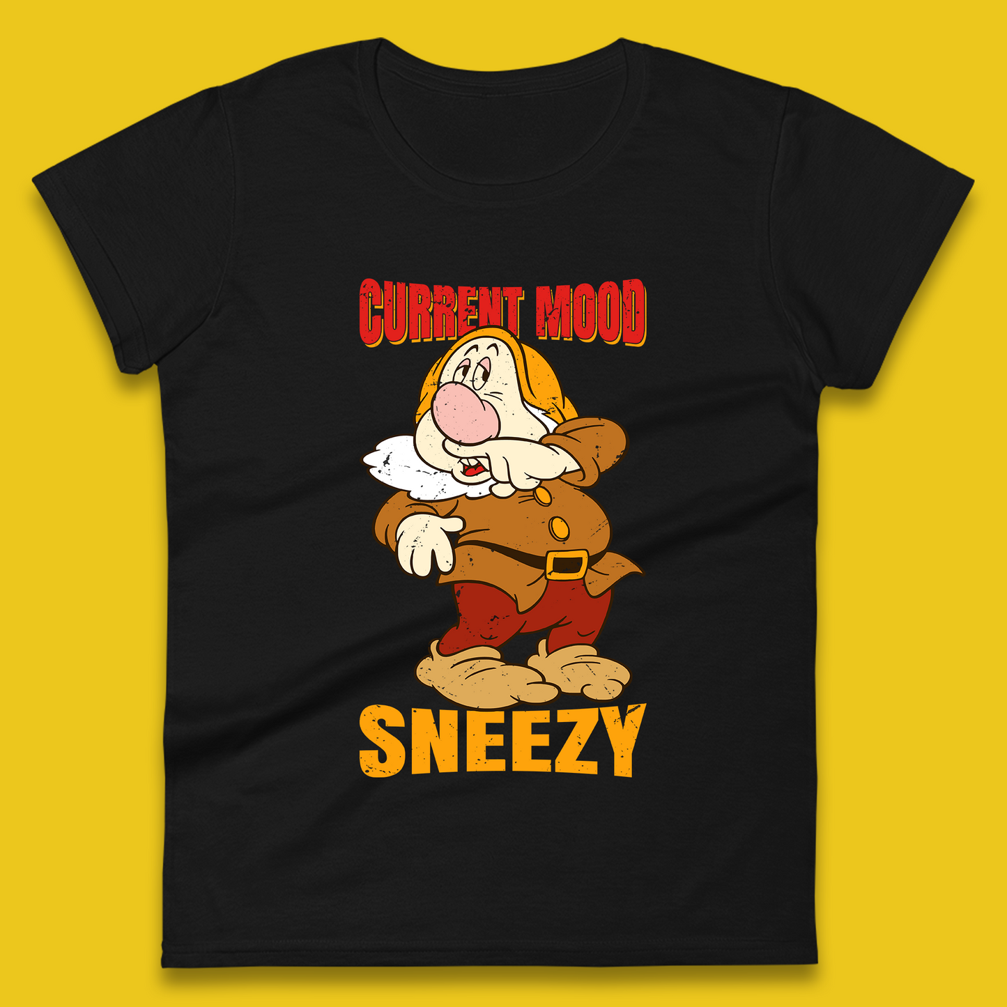 Disney Seven Dwarfs Current Mood Grumpy Bashful Sleepy Doc Dopey Sneezy Happy 7 Dwarfs Matching Disneyland Vacation Womens Tee Top