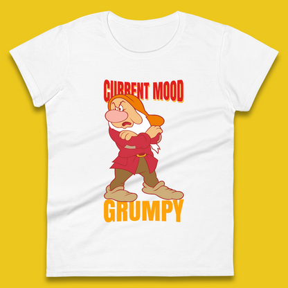 Disney Seven Dwarfs Current Mood Grumpy Bashful Sleepy Doc Dopey Sneezy Happy 7 Dwarfs Matching Disneyland Vacation Womens Tee Top