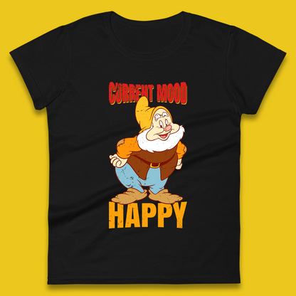 Disney Seven Dwarfs Current Mood Grumpy Bashful Sleepy Doc Dopey Sneezy Happy 7 Dwarfs Matching Disneyland Vacation Womens Tee Top