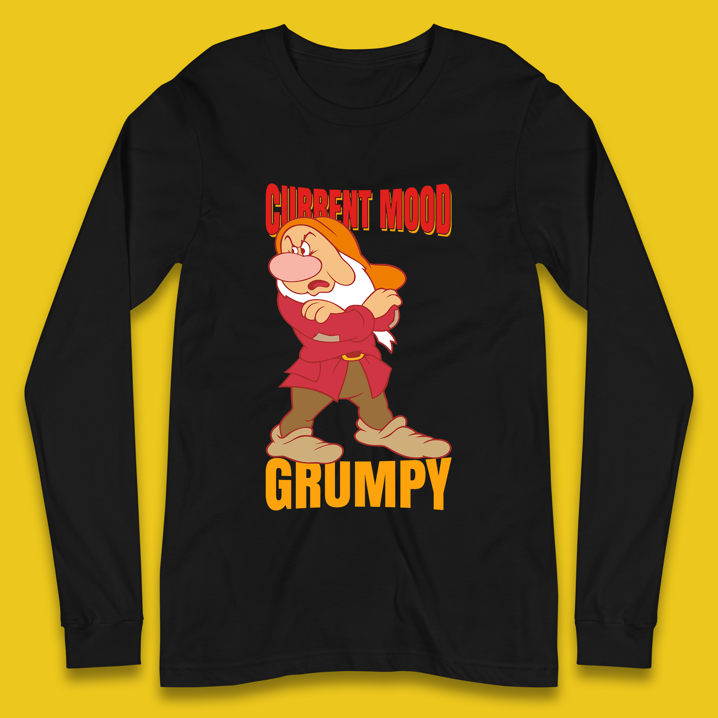 Disney Seven Dwarfs Current Mood Grumpy Bashful Sleepy Doc Dopey Sneezy Happy 7 Dwarfs Matching Disneyland Vacation Long Sleeve T Shirt