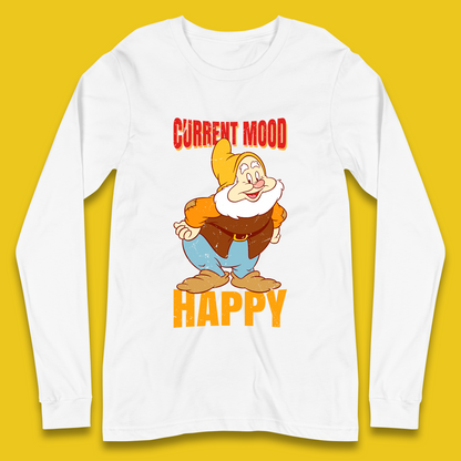 Disney Seven Dwarfs Current Mood Grumpy Bashful Sleepy Doc Dopey Sneezy Happy 7 Dwarfs Matching Disneyland Vacation Long Sleeve T Shirt