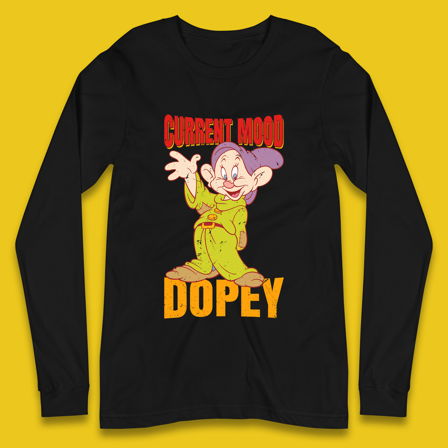 Disney Seven Dwarfs Current Mood Grumpy Bashful Sleepy Doc Dopey Sneezy Happy 7 Dwarfs Matching Disneyland Vacation Long Sleeve T Shirt