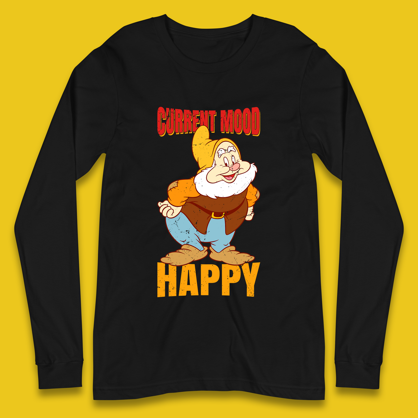 Disney Seven Dwarfs Current Mood Grumpy Bashful Sleepy Doc Dopey Sneezy Happy 7 Dwarfs Matching Disneyland Vacation Long Sleeve T Shirt