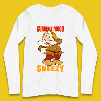 Disney Seven Dwarfs Current Mood Grumpy Bashful Sleepy Doc Dopey Sneezy Happy 7 Dwarfs Matching Disneyland Vacation Long Sleeve T Shirt