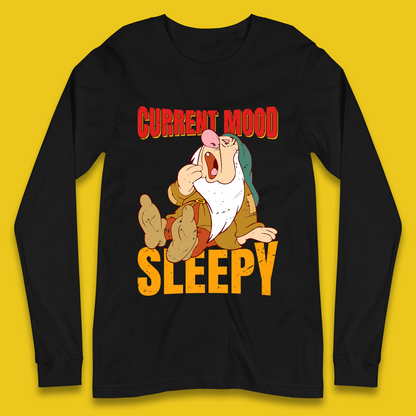 Disney Seven Dwarfs Current Mood Grumpy Bashful Sleepy Doc Dopey Sneezy Happy 7 Dwarfs Matching Disneyland Vacation Long Sleeve T Shirt