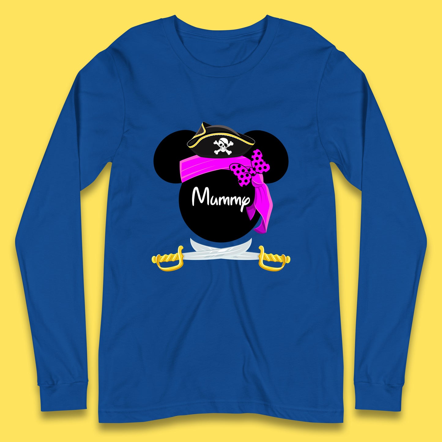 Disney Pirate Mickey Mouse Pirate Minnie Mouse Head Disney World Pirate Swords Cruise Trip Magical Kingdom Long Sleeve T Shirt