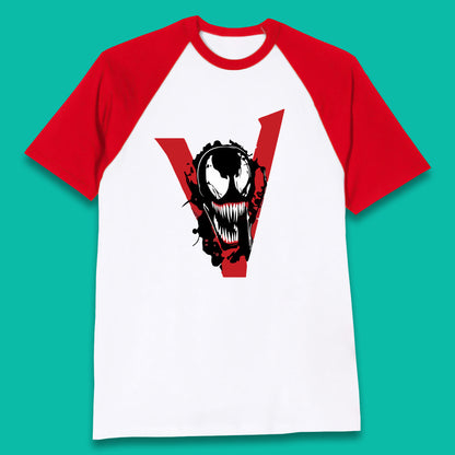 Marvel Venom Face Side View Tongue Out Marvel Avengers Superheros Movie Character Baseball T Shirt