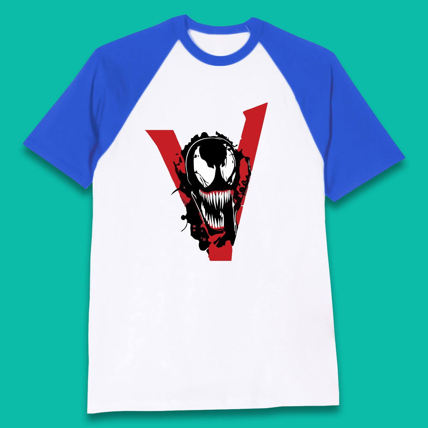 Marvel Venom Face Side View Tongue Out Marvel Avengers Superheros Movie Character Baseball T Shirt