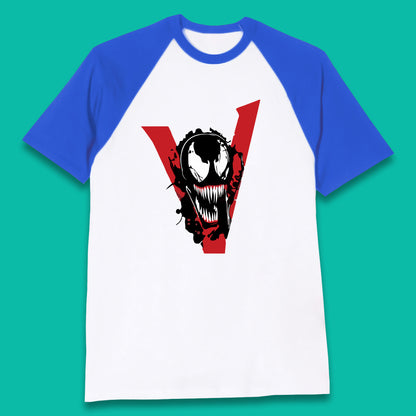 Marvel Venom Face Side View Tongue Out Marvel Avengers Superheros Movie Character Baseball T Shirt