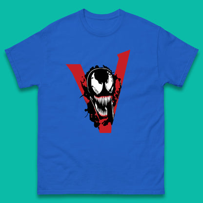 Marvel Venom Face Side View Tongue Out Marvel Avengers Superheros Movie Character Mens Tee Top